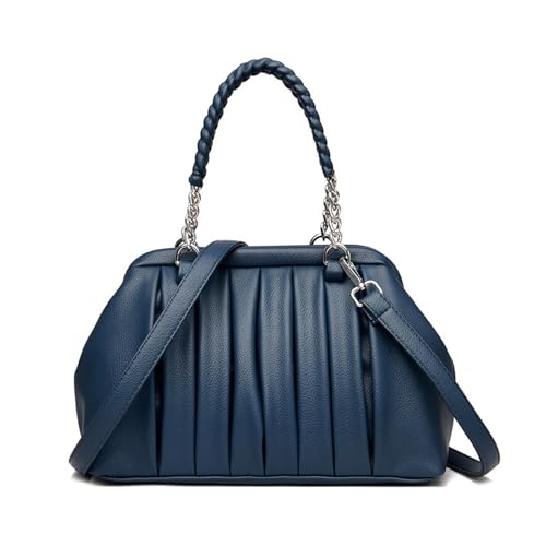 BUKESIYI Damen Tasche Umhängetasche Handtasche Frauen Klein Schultertasche Lack PU Leder Weekender DE77462 Blau von BUKESIYI
