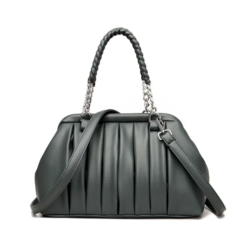 BUKESIYI Damen Tasche Umhängetasche Handtasche Frauen Klein Schultertasche Lack PU Leder Weekender DE77462 Grün von BUKESIYI