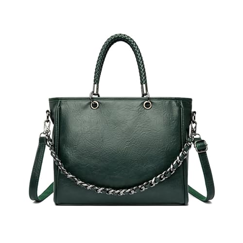 BUKESIYI Damen Tasche Umhängetasche Handtasche Frauen Klein Schultertasche Lack PU Leder Weekender DE77467 Grün von BUKESIYI