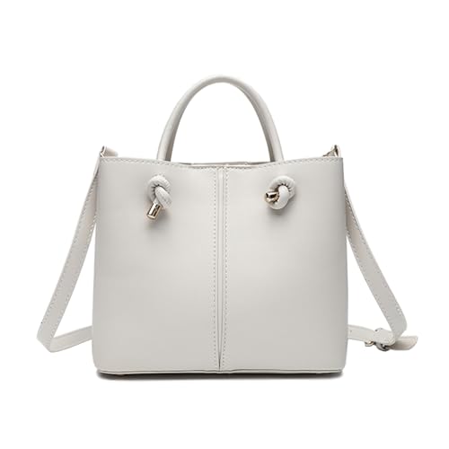 BUKESIYI Damen Tasche Umhängetasche Handtasche Frauen Klein Schultertasche Lack PU Leder Weekender DE77470 Nicht-Gerade Weiss von BUKESIYI