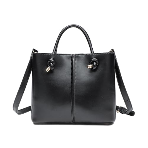 BUKESIYI Damen Tasche Umhängetasche Handtasche Frauen Klein Schultertasche Lack PU Leder Weekender DE77470 Schwarz von BUKESIYI