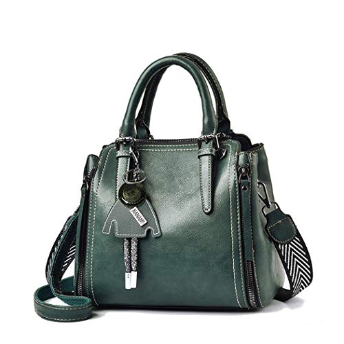 BUKESIYI Damen Tasche Umhängetasche Handtasche Frauen Klein Schultertasche Weekender Lack PU Leder DE77139 Grün von BUKESIYI
