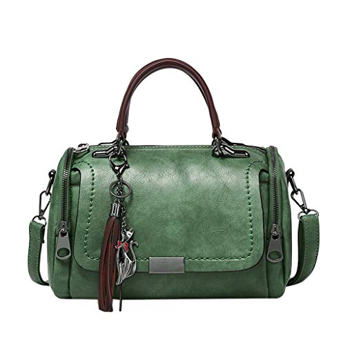 BUKESIYI Damen Tasche Umhängetasche Handtasche Frauen Klein Schultertasche Weekender Lack PU Leder DE77152 Grün von BUKESIYI