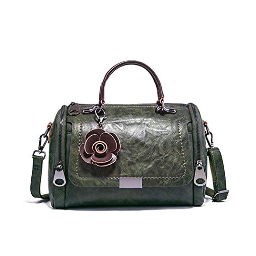 BUKESIYI Damen Tasche Umhängetasche Handtasche Frauen Klein Schultertasche Weekender Lack PU Leder DE77277 Grün V1 von BUKESIYI