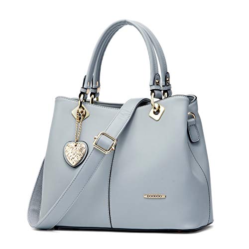 BUKESIYI Damen Tasche Umhängetasche Handtasche Frauen Klein Schultertasche Weekender Lack PU Leder CCDE77500 Blau von BUKESIYI