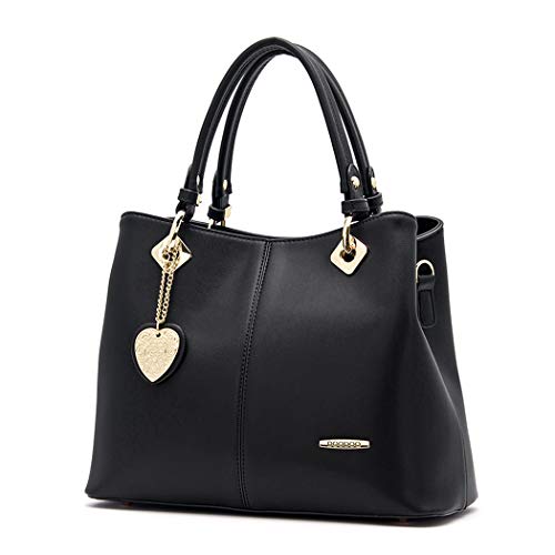 BUKESIYI Damen Tasche Umhängetasche Handtasche Frauen Klein Schultertasche Weekender Lack PU Leder CCDE77500 Schwarz von BUKESIYI