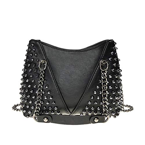 BUKESIYI Damen Tasche Umhängetasche Handtasche Frauen Klein Schultertasche Weekender Lack PU Leder DE77208 Schwarz von BUKESIYI