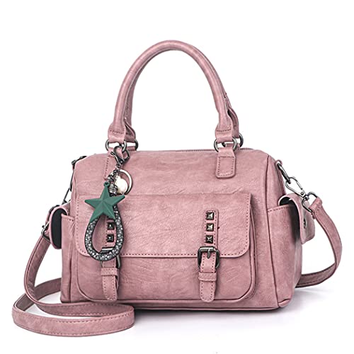 BUKESIYI Damen Tasche Umhängetasche Handtasche Frauen Klein Schultertasche Weekender Lack PU Leder DE77305 Rosa von BUKESIYI