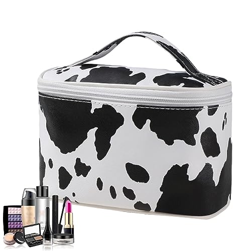 Make-up-Organizer-Tasche, Reise-Organizer-Beutel mit Kuh-Print, Wasserdichter Make-up-Koffer-Organizer, Reisetasche mit großem Fassungsvermögen für Hautpflege, Shampoo, Toilettenartikel, Bukisa von BUKISA