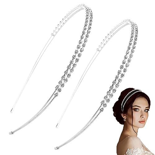 Strass Haarreif Haarschmuck Silberne Braut Stirnbänder Kristall Haarreifen 2 StüCk Glitzer Strass Stirnbänder Haarkrone Tiara Haarbänder Strass Haarreif Haarschmuck Silberne Braut Stirnbänder Kristall Haarreifen 2 StüCk Glitzer Strass Stirnbänder Haarkrone Tiara Haarbänder von BUKYCAT