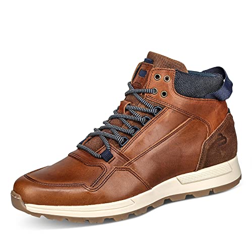 BULLBOXER 507P51420ACONA Herren Sneakerboots Used-Look Glattleder Winterschuhe, Groesse 43, braun von BULLBOXER