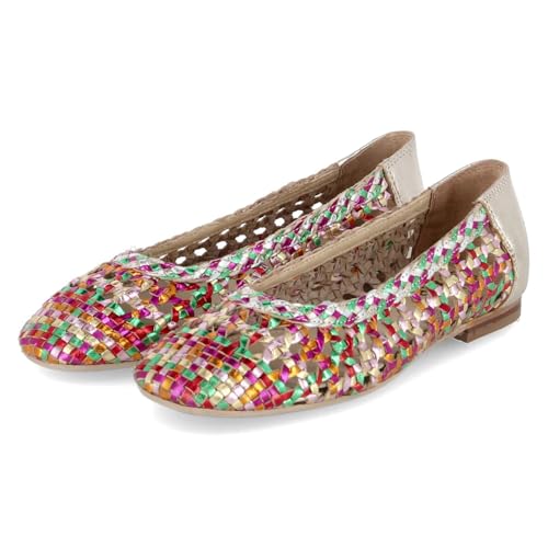 BULLBOXER Damen Ballerinas Bunt Gold Glattleder metallisch, Größe:42, Farbauswahl:Multicolor BULLBOXER Damen Ballerinas Bunt Gold Glattleder metallisch, Größe:42, Farbauswahl:Multicolor von BULLBOXER