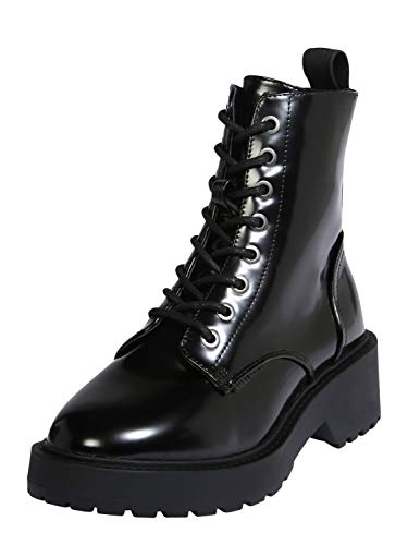 BULLBOXER Damen Stiefel, Frauen Schnürstiefel,Boots,Combat Boots,Schnürung, Boots Combat schnürung Freizeit,Schwarz,37 EU / 4 UK von BULLBOXER