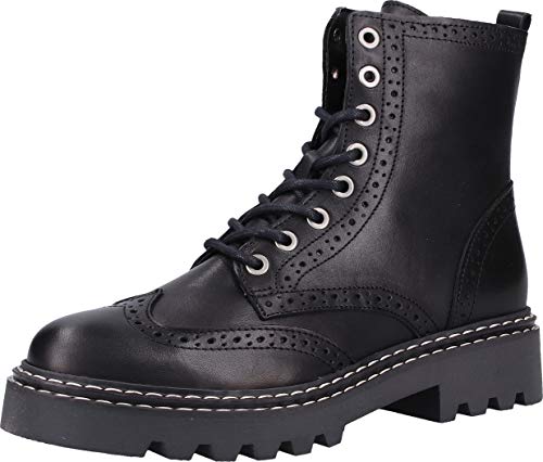 BULLBOXER Damen Stiefeletten, Frauen Schnürstiefelette, Women's Women Woman Freizeit leger Stiefel Chukka Boot halbstiefel,Schwarz,40 EU / 7 UK von BULLBOXER