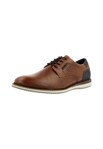 BULLBOXER Herren Schnürschuh Nachtblau/Cognac 41 von BULLBOXER