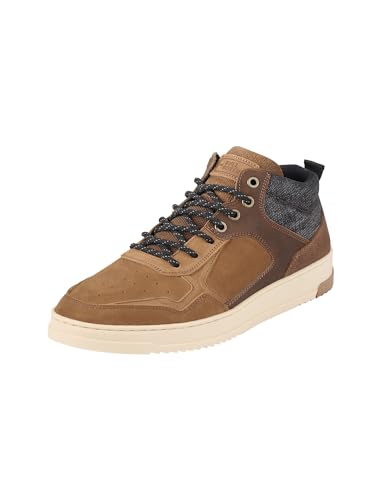 BULLBOXER Men Sneaker High 616P51511E Cognac-Black 44 von BULLBOXER