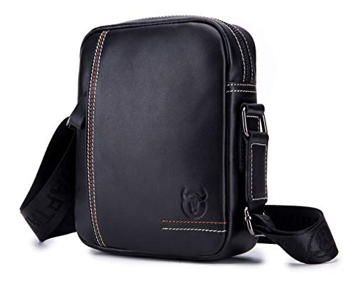Herren Leder Tasche Handgelenktasche Schultertaschen Messenger Umhängetasche Business Aktentaschen Handtaschen Rucksack Crossbody Sling Reisetasche von BULLCAPTAIN