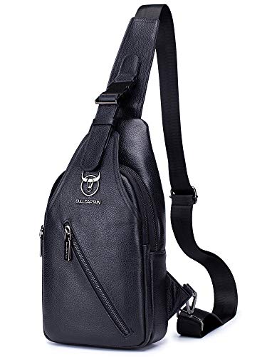 BULLCAPTAIN Herren Schultertasche aus echtem Leder von BULLCAPTAIN