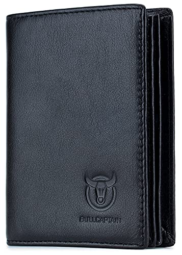 Bullcaptain Herren-börse, RFID, Bifold, weiches Echtleder, mit 15 Kartenfächern, Ausweisfenster, schwarz (Schwarz) - 027 von BULLCAPTAIN