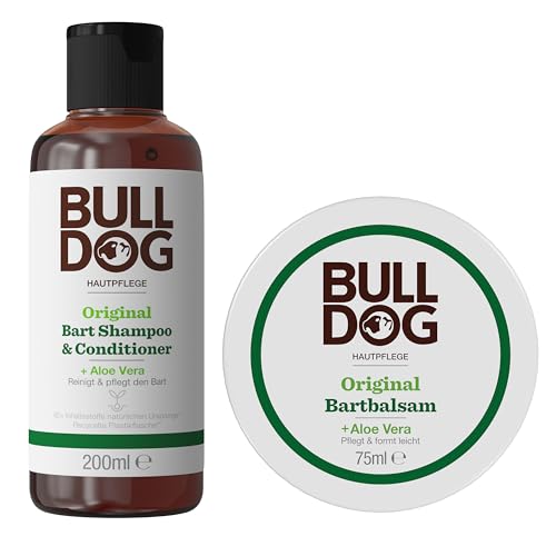 BULLDOG - Bartpflege für Männer | Original Bartshampoo & Conditioner 200ml + Original Bartöl 30ml von BULLDOG