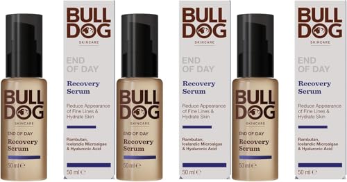 BULLDOG Hautpflege – End Of Day Recovery Serum für Männer, reduziert feine Linien und spendet Feuchtigkeit, 60 ml x 3 Stück von BULLDOG