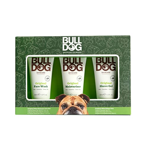 BULLDOG - Hautpflege für Männer | Mini Trio Geschenkset | Rasiergel + Feuchtigkeitscreme + Waschgel von BULLDOG