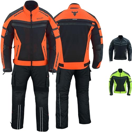 BULLDT 2-teiler Motorradkombi Herren sommer mit abnehmbar CE-Protektoren & Thermofutter - leicht Jacke ATV Quad Scooter mit Tech-Mesh-Netz 360° Sicherheit-Reflektoren & Zipper-Taschen Neon Orange - 56 BULLDT 2-teiler Motorradkombi Herren sommer mit abnehmbar CE-Protektoren & Thermofutter - leicht Jacke ATV Quad Scooter mit Tech-Mesh-Netz 360° Sicherheit-Reflektoren & Zipper-Taschen Neon Orange - 56 von BULLDT