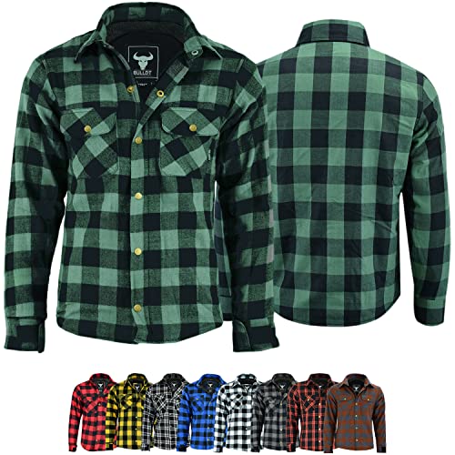 BULLDT Herren Motorradhemd Holzfäller-Look Hemd, Größe:48/S, Farbe:Grün von BULLDT