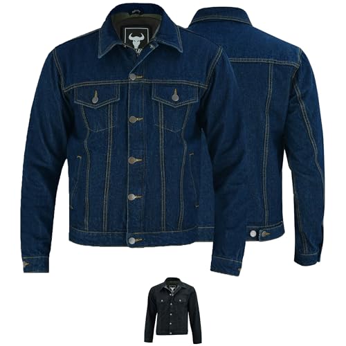 BULLDT Herren Motorradjacke mit Protektoren futter aus 100% Aramid Jeansjacke Trucker - 2XL von BULLDT