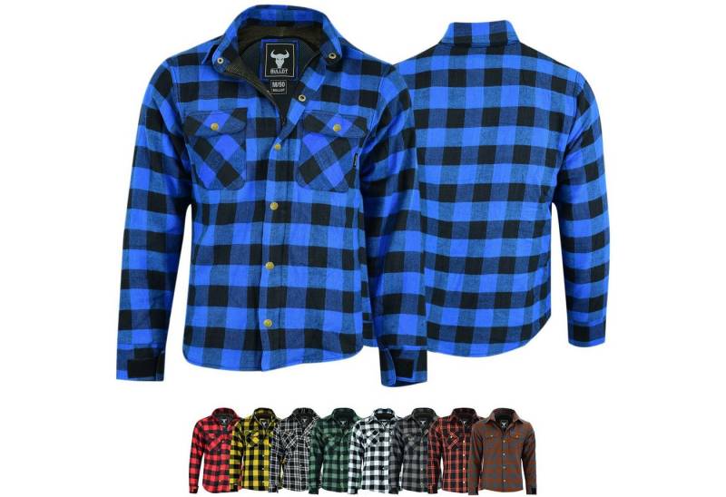 BULLDT Motorradjacke BLD1201 (mit 4 CE-Protektoren) BULLDT Herren Motorradhemd Holzfäller-Look Hemd von BULLDT