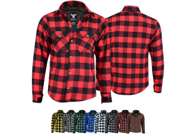 BULLDT Motorradjacke BLD1201 (mit 4 CE-Protektoren) BULLDT Herren Motorradhemd Holzfäller-Look Hemd von BULLDT