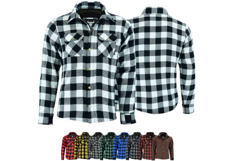 BULLDT Motorradjacke BLD1201 (mit 4 CE-Protektoren) BULLDT Herren Motorradhemd Holzfäller-Look Hemd von BULLDT