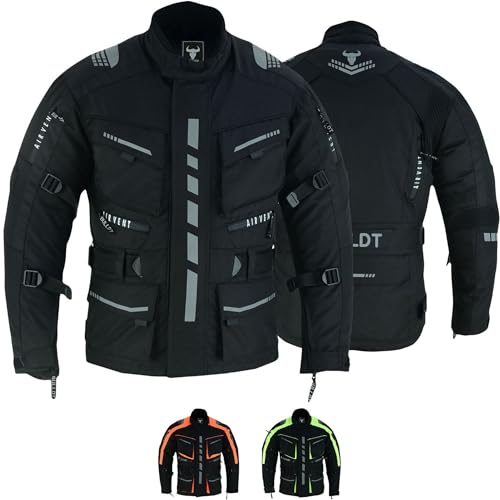 BULLDT Motorradjacke Herren Cordura Textilien Jacke Bikerjacke mit Protektoren Schwarz - 50 von BULLDT