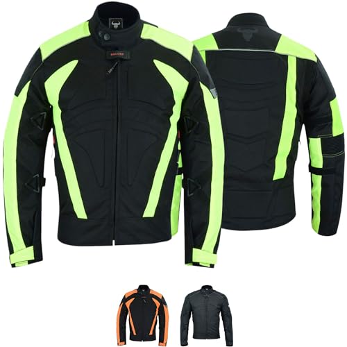 BULLDT Motorradjacke Herren Cordura Textilien kurze Jacke mit Protektoren Grün - 46 von BULLDT