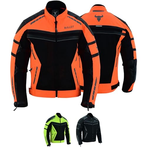 BULLDT Motorradjacke Herren sommer mit abnehmbar CE-Protektoren & Thermo-Futter - leichte Sommerjacke ATV Quad Scooter mit Tech-Mesh-Netz 360° Sicherheits-Reflektoren & Zipper-Taschen Neon Orange - 50 BULLDT Motorradjacke Herren sommer mit abnehmbar CE-Protektoren & Thermo-Futter - leichte Sommerjacke ATV Quad Scooter mit Tech-Mesh-Netz 360° Sicherheits-Reflektoren & Zipper-Taschen Neon Orange - 50 von BULLDT