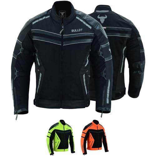BULLDT Motorradjacke Herren sommer mit abnehmbar CE-Protektoren & Thermo-Futter - leichte Sommerjacke ATV Quad Scooter mit Tech-Mesh-Netz 360° Sicherheits-Reflektoren & Zipper-Taschen Schwarz - 48 BULLDT Motorradjacke Herren sommer mit abnehmbar CE-Protektoren & Thermo-Futter - leichte Sommerjacke ATV Quad Scooter mit Tech-Mesh-Netz 360° Sicherheits-Reflektoren & Zipper-Taschen Schwarz - 48 von BULLDT
