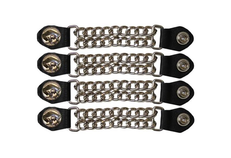 BULLDT Motorradweste 4er W-Extender+Buffalo Style 4er Motorrad Westenkette Kette EXTENDER mit Metallketten von BULLDT