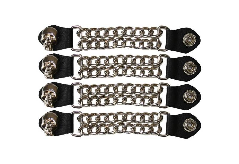 BULLDT Motorradweste 4er W-Extender+Skull Style 4er Motorrad Westenkette Kette EXTENDER mit Metallketten von BULLDT