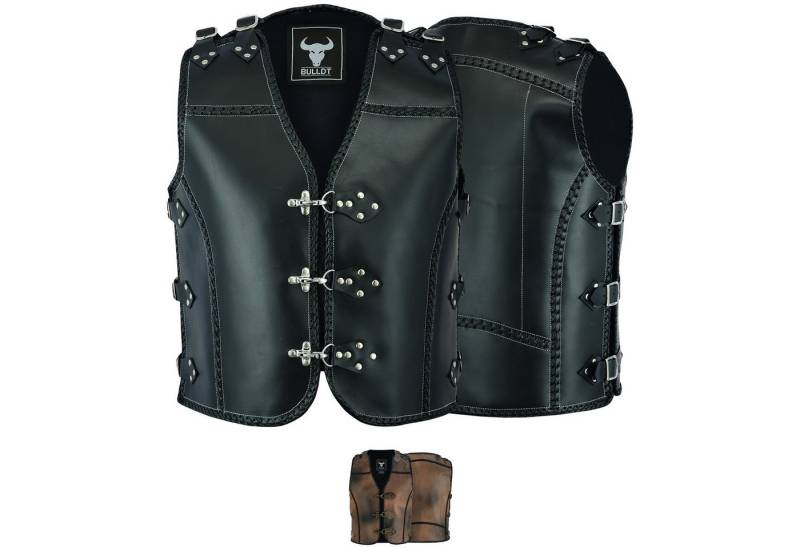 BULLDT Motorradweste GW695 Motorrad Lederweste Biker Motorradweste Heavyduty Weste von BULLDT