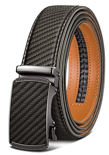 BULLIANT Gürtel Herren, Gürtel Ratsche Ledergürtel Automatikschließe für Herren Anzug Business Kleidung,Breit 35mm,Größe Angepasst(Heiliges Grau-115cm/32-38" taille verstellbar) von BULLIANT