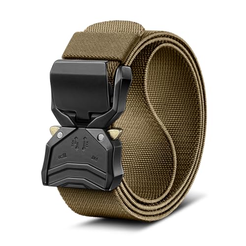 BULLIANT Gürtel Herren,Taktischer Web Verstellbarer Gürtel Stretch Passform Schnell Freigebbar für Outdoor Dienst,Anpassbar(Walddrossel,125cm/38-42" taille verstellbar) von BULLIANT