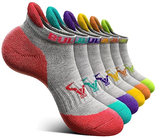 BULLIANT Sneaker Socken 6 Paar, Socken Damen Sportsocken Laufsocken Kurzesocken Atmungsaktive,Füßlinge Fersenlasche Vollkissen(6Paare-Grigio Scuro2394-39-42) von BULLIANT