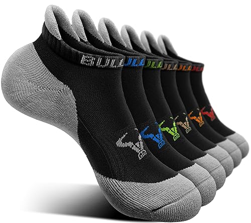 BULLIANT Sneaker Socken 6 Paar, Socken Herren Sportsocken Laufsocken Knöchelsocken Kurzsocken,Atmungsaktive Anti Schweiß(6Paare-Schwarz 6 Farben Gemischt3135-47-50) von BULLIANT