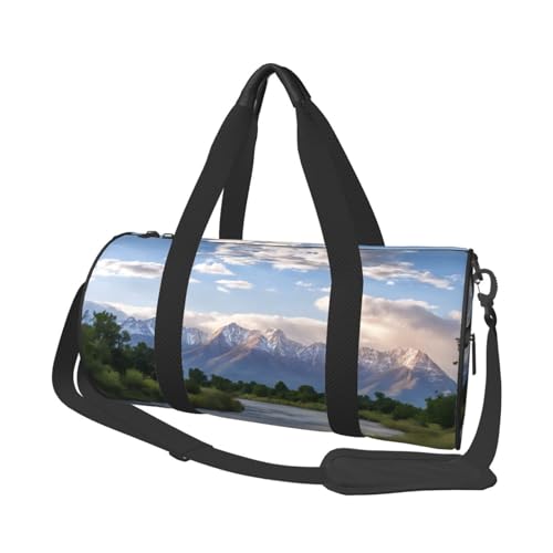 Grand Teton National Park Seesack mit Schuhfach und verstellbarem Riemen, faltbare Reisetasche für Herren und Damen, wasserdichte Seesäcke, Schwarz , Einheitsgröße von BULQAPZDF