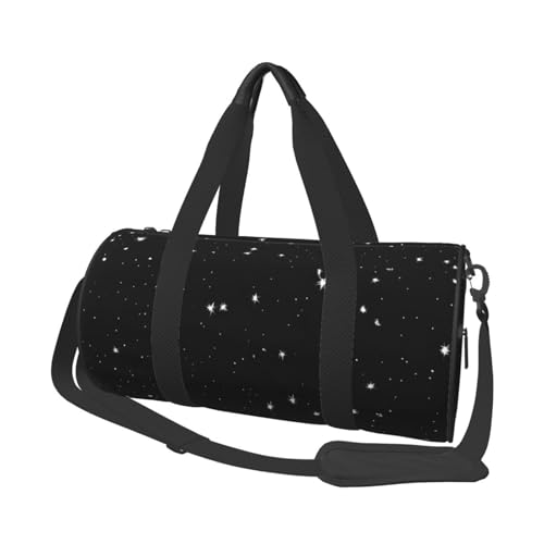 Starry Divination Constellation Seesack mit Schuhfach und verstellbarem Riemen, faltbare Reisetasche für Männer und Frauen, wasserdichte Seesäcke, Schwarz , Einheitsgröße von BULQAPZDF