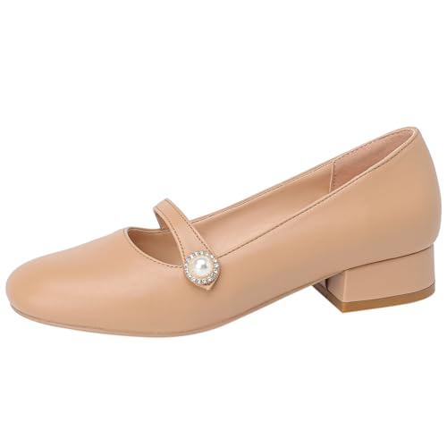 BULVJ Damen Blockabsatz Pumpen Slip On Runde Zehe Kleid Schuhe Easy Slip On Design BULVJ Damen Blockabsatz Pumpen Slip On Runde Zehe Kleid Schuhe Easy Slip On Design von BULVJ