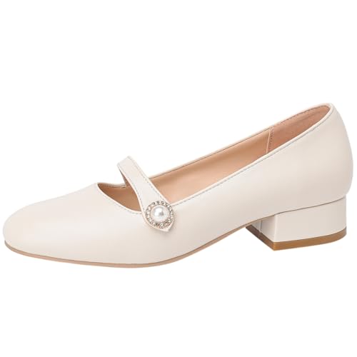 BULVJ Damen Blockabsatz Pumpen Slip On Runde Zehe Kleid Schuhe Easy Slip On Design BULVJ Damen Blockabsatz Pumpen Slip On Runde Zehe Kleid Schuhe Easy Slip On Design von BULVJ