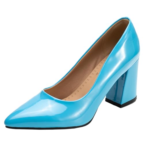 BULVJ Damen Elegante Spitze Zehen Slip On Pumps Arbeit Absätze Blockabsatz Kleid Schuhe BULVJ Damen Elegante Spitze Zehen Slip On Pumps Arbeit Absätze Blockabsatz Kleid Schuhe von BULVJ
