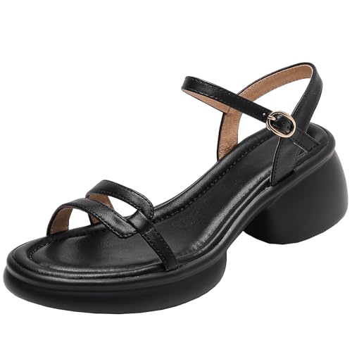 BULVJ Damen Klobiger Absatz Sandalen Offene Zehenpartie Knöchelriemen Plateau Sommerschuhe BULVJ Damen Klobiger Absatz Sandalen Offene Zehenpartie Knöchelriemen Plateau Sommerschuhe von BULVJ