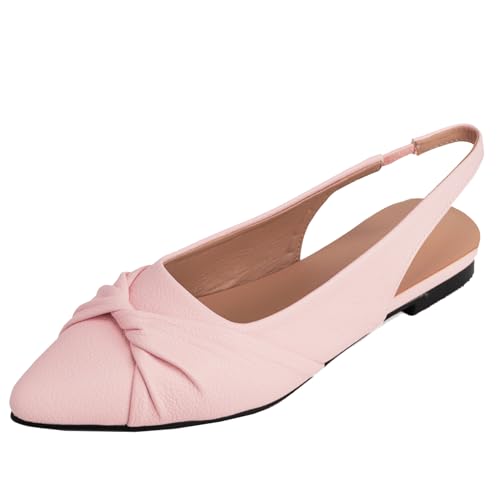 BULVJ Damen Komfort Sandalen mit Flachem Absatz Spitze Zehen Slip On Anzugschuhe von BULVJ